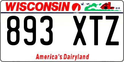 WI license plate 893XTZ