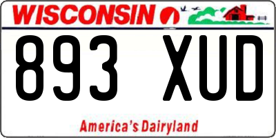 WI license plate 893XUD