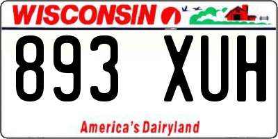 WI license plate 893XUH