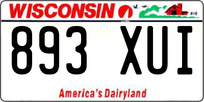 WI license plate 893XUI