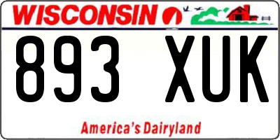 WI license plate 893XUK