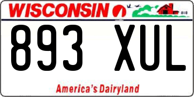 WI license plate 893XUL