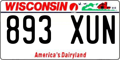 WI license plate 893XUN