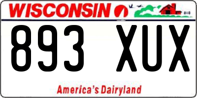 WI license plate 893XUX