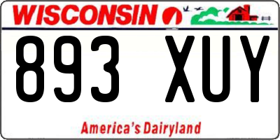 WI license plate 893XUY
