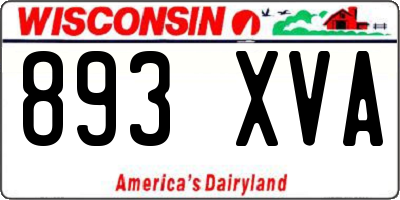WI license plate 893XVA