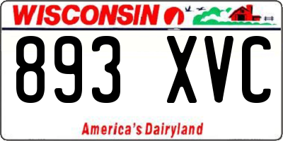 WI license plate 893XVC