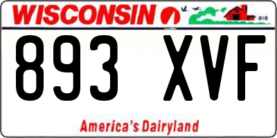 WI license plate 893XVF