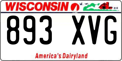 WI license plate 893XVG