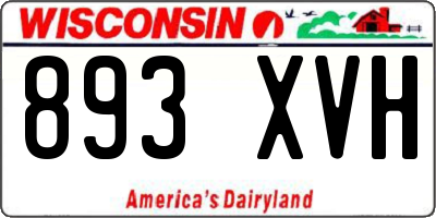WI license plate 893XVH