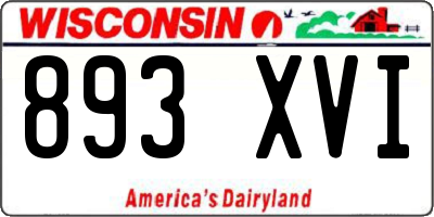 WI license plate 893XVI