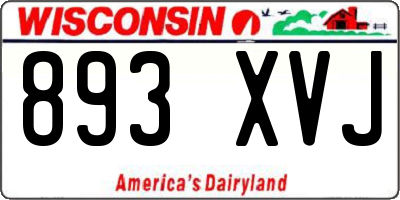 WI license plate 893XVJ