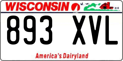 WI license plate 893XVL