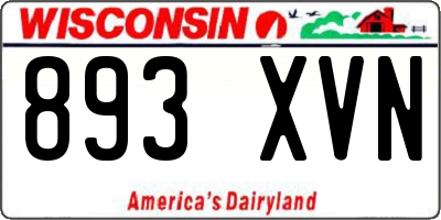 WI license plate 893XVN