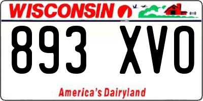 WI license plate 893XVO