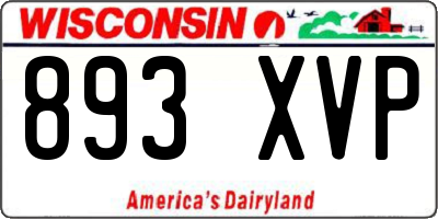 WI license plate 893XVP