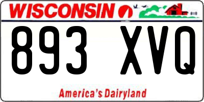 WI license plate 893XVQ