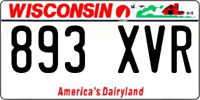 WI license plate 893XVR