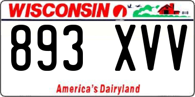 WI license plate 893XVV