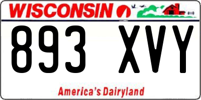 WI license plate 893XVY
