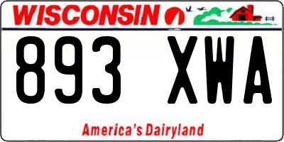 WI license plate 893XWA