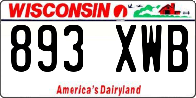WI license plate 893XWB