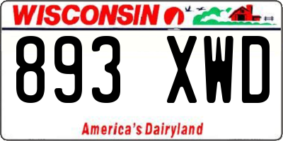 WI license plate 893XWD
