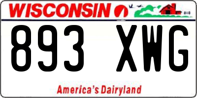 WI license plate 893XWG