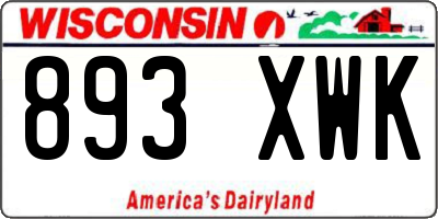 WI license plate 893XWK