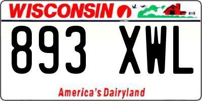 WI license plate 893XWL