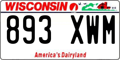 WI license plate 893XWM