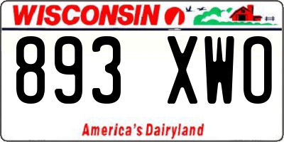WI license plate 893XWO