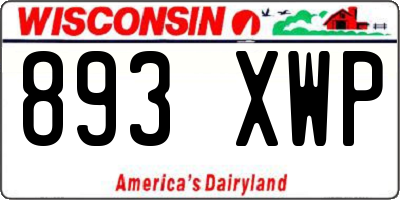 WI license plate 893XWP