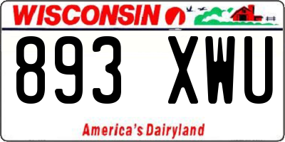WI license plate 893XWU
