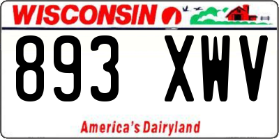 WI license plate 893XWV