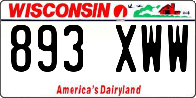 WI license plate 893XWW