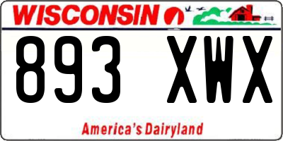 WI license plate 893XWX