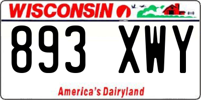 WI license plate 893XWY