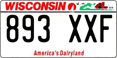 WI license plate 893XXF