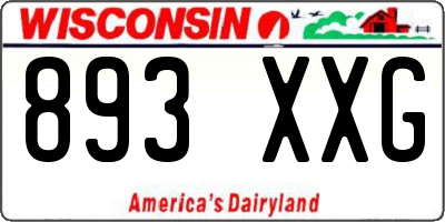 WI license plate 893XXG