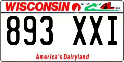 WI license plate 893XXI