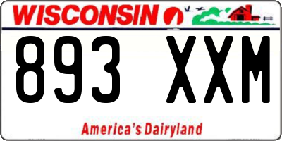 WI license plate 893XXM