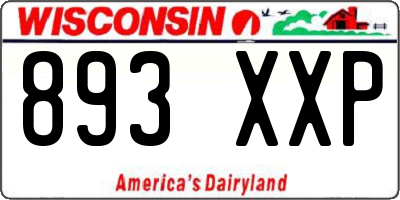 WI license plate 893XXP