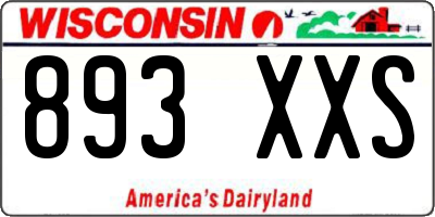 WI license plate 893XXS