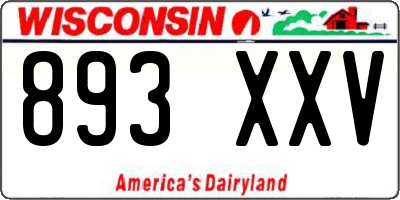 WI license plate 893XXV