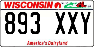 WI license plate 893XXY
