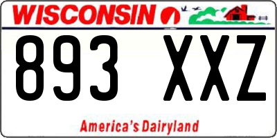 WI license plate 893XXZ