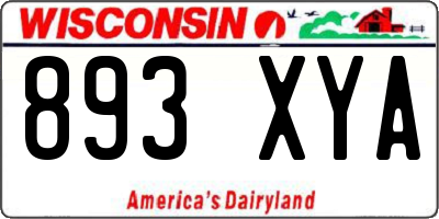 WI license plate 893XYA