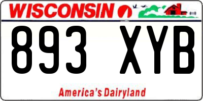 WI license plate 893XYB
