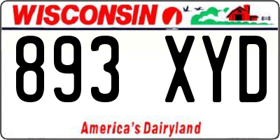 WI license plate 893XYD